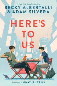Here's to us book cover - two boys sitting at a table in front of city skyline