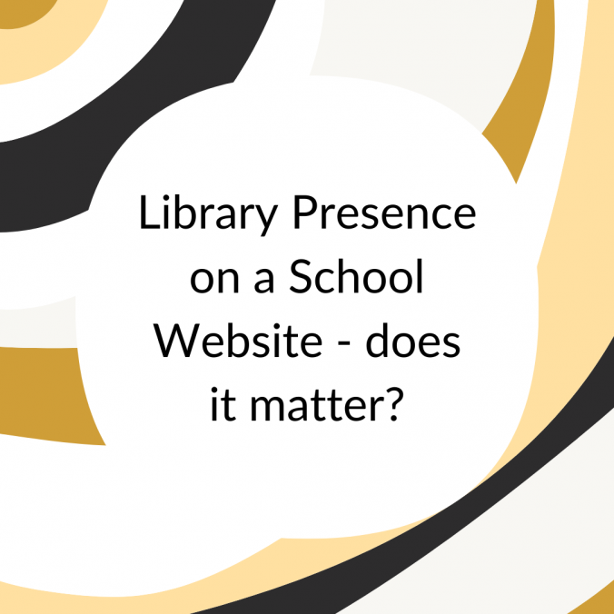 Library presence on a school website does it matter with gold, black and white stripe background