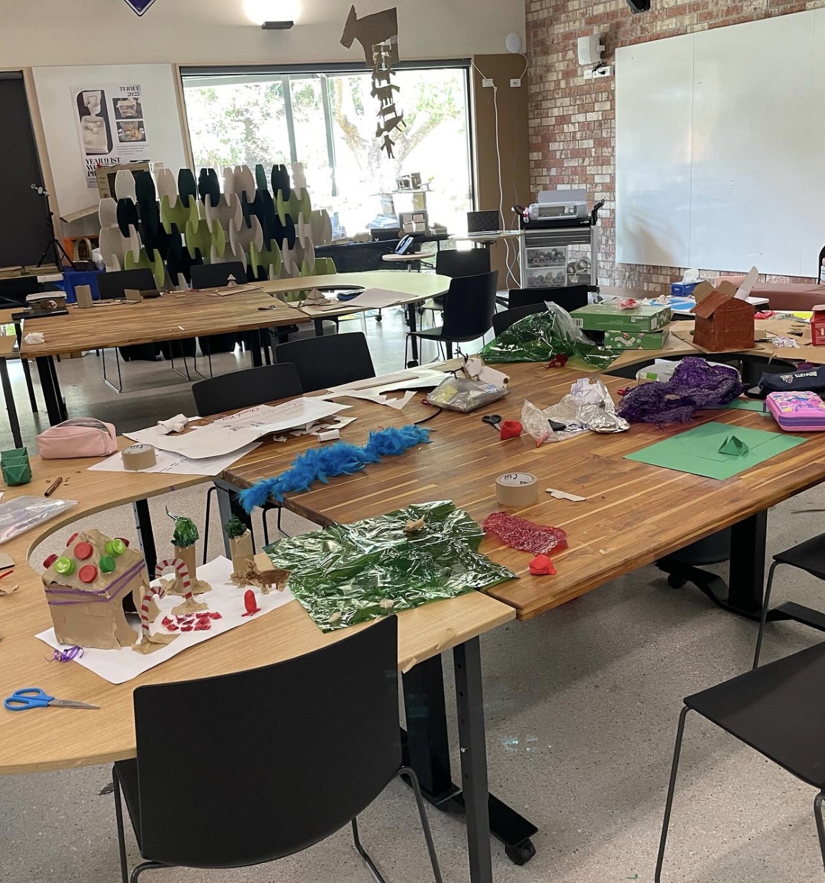 Makerspace with materials on the tables